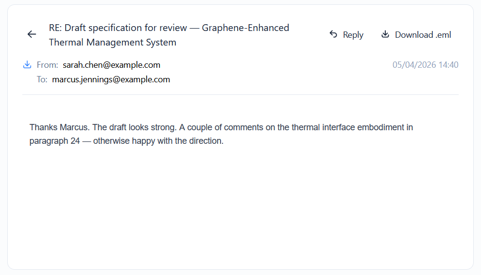Viewing a single email in full with headers and body