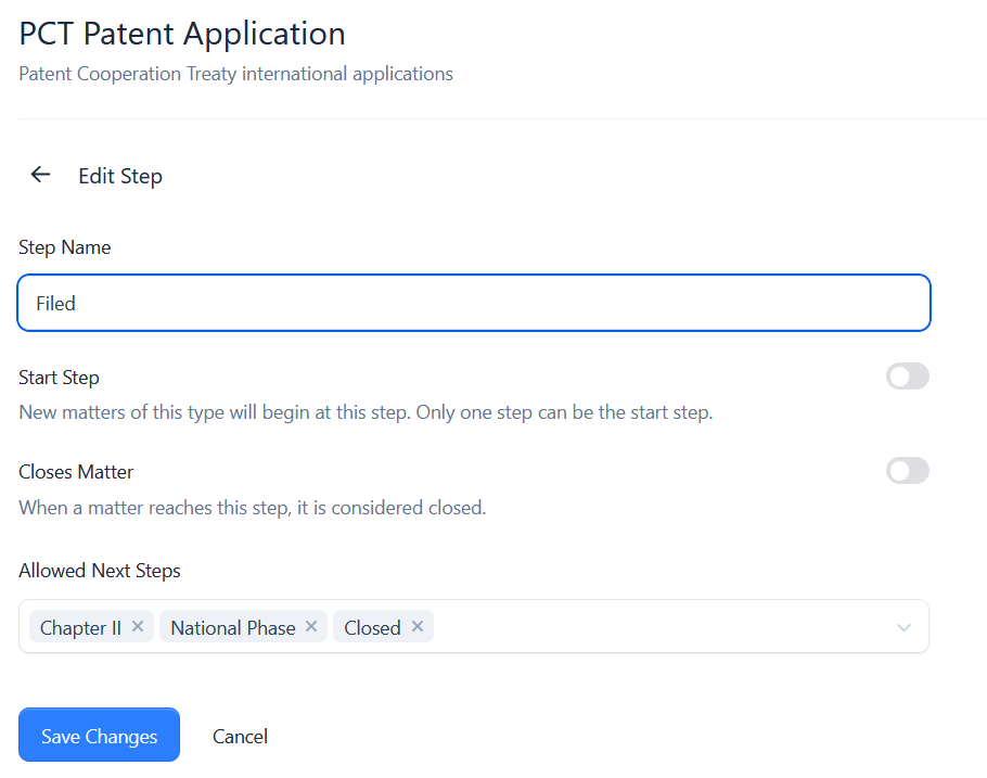 Editing a workflow step